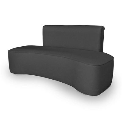 Sofá Feijão Orgânico Curvo 3 Lugar Suede Sala Contemporânea Cor:cinza Escuro