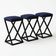 Kit 3 Banco Banqueta Baixa Bistrô Cozinha 50 Cm Bancada Corino Azul Marinho