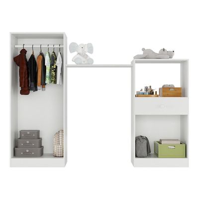 Quarto Infantil Com Berço-cômoda Laura Branco/azul