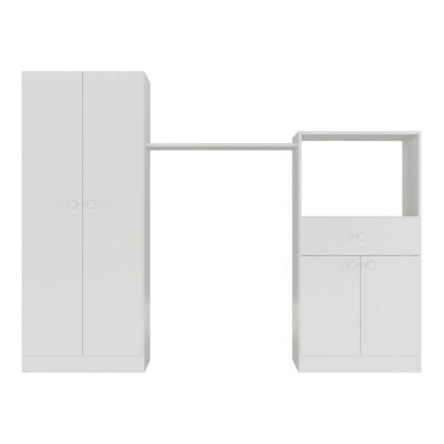 Quarto Infantil Com Berço-cômoda Laura Branco/cinza