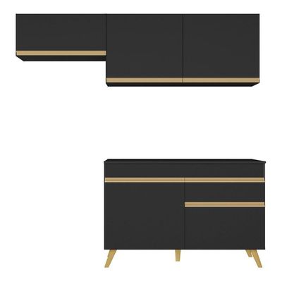 Conjunto Lavanderia Multiuso Armário E Balcão Preto