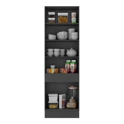 Paneleiro 2 Portas 62cm Com Rodapé Veneza Multimóveis V2121 Preto/branco Preto/branco
