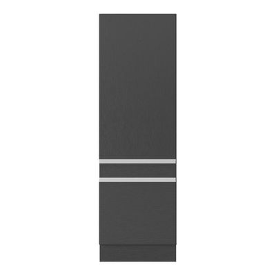 Paneleiro 2 Portas 62cm Com Rodapé Veneza Multimóveis V2121 Preto/branco Preto/branco