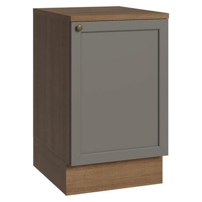 Balcão De Cozinha 50cm 1 Porta Rustic/cinza Vik Madesa Rustic/cinza