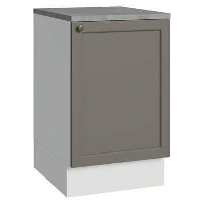 Balcão De Cozinha 50cm 1 Porta Branco/cinza Vik Madesa Branco/cinza