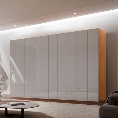 Guarda Roupa Casal Everest Mdf 10 Pts 4 Gav E 13 Prateleiras Naturalle/off White