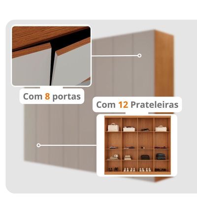 Guarda Roupa Casal Atacama Mdf Moderna Mobília Naturalle/off White