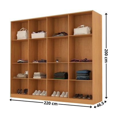 Guarda Roupa Casal Atacama Mdf Moderna Mobília Naturalle/off White