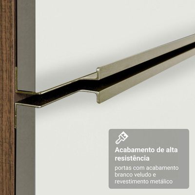 Balcão Cozinha 50x60cm 1 Porta (sem Tampo) Rb Lux Madesa Rustic/branco Veludo