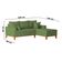 Sofá 3 Lugares Beny Com Chaise Direito Linho Verde Oliva
