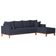 Sofá 4 Lugares Beny Com Chaise Direito Suede Azul