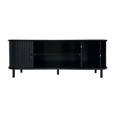 Rack Tv Até 65” Curvo Ripado 2 Portas Ditália R-636 Cor:preto Preto