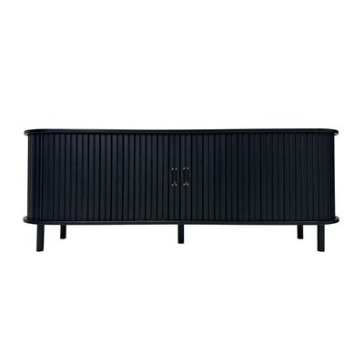 Rack Tv Até 65” Curvo Ripado 2 Portas Ditália R-636 Cor:preto Preto
