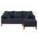 Sofá 3 Lugares Beny Com Chaise Direito Suede Azul