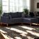 Sofá 3 Lugares Beny Com Chaise Direito Suede Azul