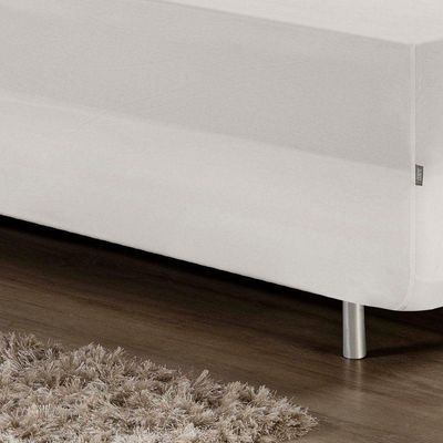 Jogo De Cama Solteiro Nobre 2 Peças Luva De Box 55cm De Altura Malha 100% Algodão - Branco