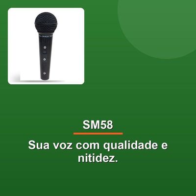 Microfone Profissional Sm58 Preto