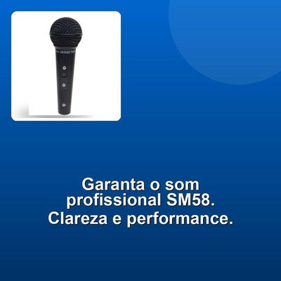 Microfone Profissional Sm58 Preto