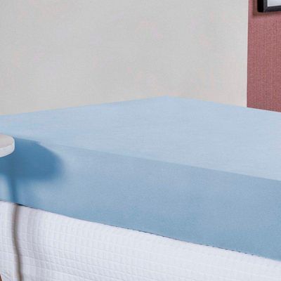 Lençol Com Elástico Solteiro Nobre 1 Peça 30cm De Altura Malha 100% Algodão - Azul-bebê