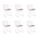 Kit 6 Cadeiras Bertoia Branca Com Assento Bege