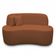 Sofá Minimalista Orgânico 2 Lugares Sala Bouclé terracota