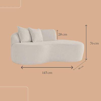 Sofá Confortável Orgânico Design Elegante Bouclé Preto