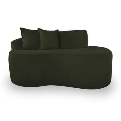 Sofá Confortável Orgânico Design Elegante Bouclé Verde Musgo
