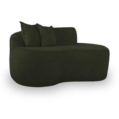 Sofá Confortável Orgânico Design Elegante Bouclé Verde Musgo