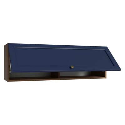 Armário Aéreo 100 Cm 1 Porta Basculante Rustic/azul Vik Madesa Rustic/azul