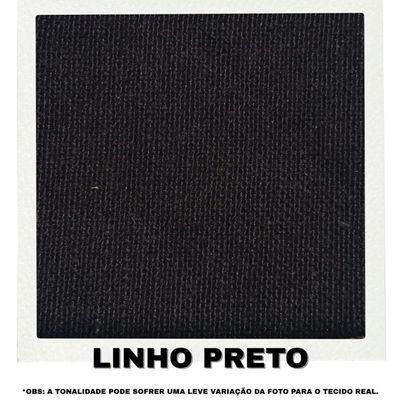 Sofá 3 Lugares Beny Com Chaise Esquerdo Linho Preto