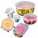 Kit 6 Tampas Ajustaveis Silicone Flexivel Potes Panelas Kit Jogo Latas Tampa Redonda Quadrada Universal Lavavel Reutiliz