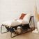 Kit Poltrona Com Puff Turim Base Aço Preto Recouro Black Linho Off White - Nexta Casa