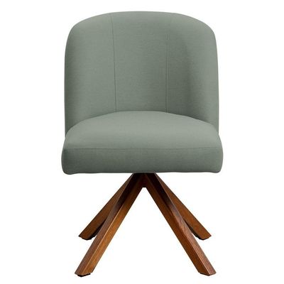 Kit 02 Cadeiras De Jantar Cléo Base Giromad Linho Verde - Nexta Casa