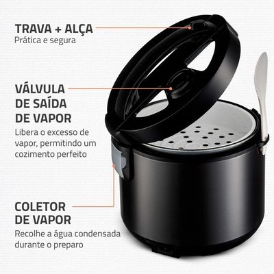 Panela Elética Top View 6x Mondial Black Inox 500W PE-30-6X 110V