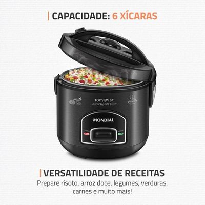 Panela Elética Top View 6x Mondial Black Inox 500W PE-30-6X 110V