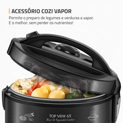 Panela Elética Top View 6x Mondial Black Inox 500W PE-30-6X 110V