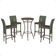 Mesa Bistrô E 4 Banquetas Roma Marrom Corda Estofado 9 Trama Verde