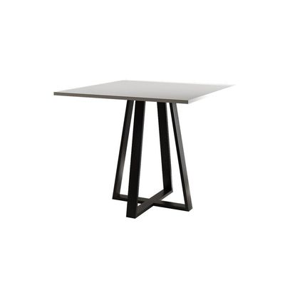 Conjunto De Jantar Mônaco Premium Mesa 90cm Com 4 Cadeiras Estofadas Para Cozinha - Branco-bege