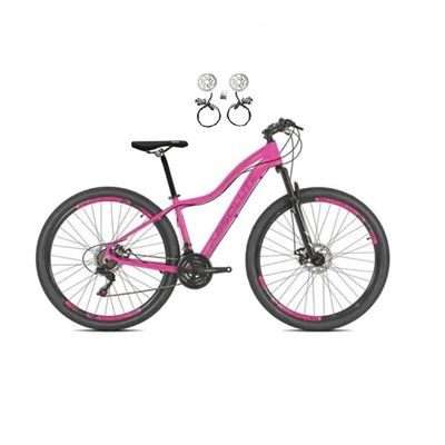 Bicicleta Aro 29 Absolute Hera Feminina 24v Alumínio Freio Hidraulico Garfo Suspensão Rosa 15