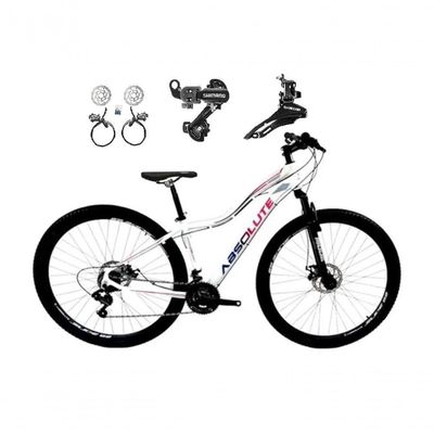 Bicicleta Aro 29 Absolute Hera Feminina 24v Alumínio Câmbios Shimano Freio Hidráulico Branco 17
