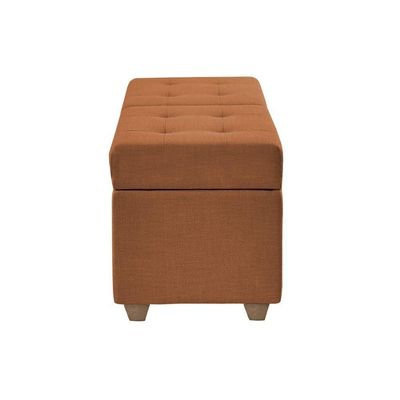 Canto Alemão Recamier Bau + Painel Madri 140cm Veludo Terracota - Inova Decor