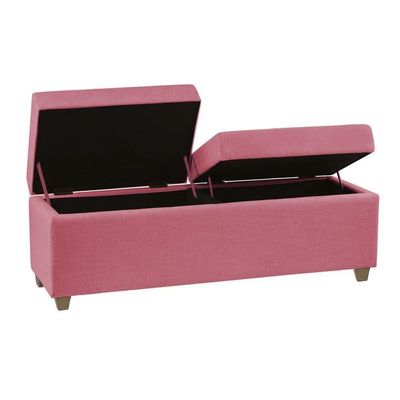 Canto Alemão Recamier Bau + Painel Madri 160cm Suede Pink - Inova Decor