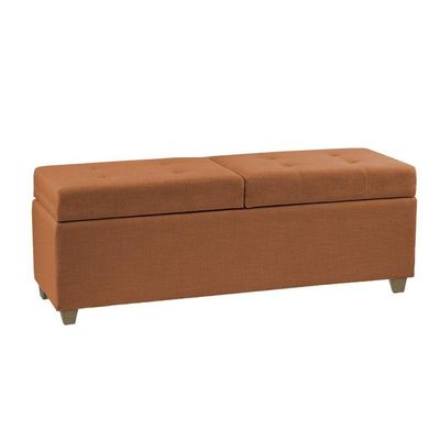 Canto Alemão Recamier Bau + Painel Madri 120cm Veludo Terracota - Inova Decor