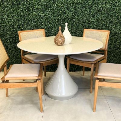 Mesa De Jantar Cone Lamp Redonda Laca - 110cm