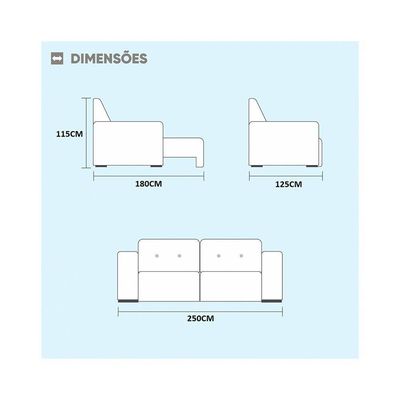 Sofá Orion 4 Lugares Retrátil Zara Rose