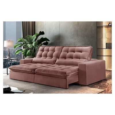 Sofá Orion 4 Lugares Retrátil Zara Rose