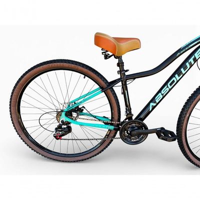 Bicicleta Aro 29 Feminina Absolute Hera Retrô Vintage 21v Confortável Cesta Selim 2 Molas - Preto/azul Tam 15