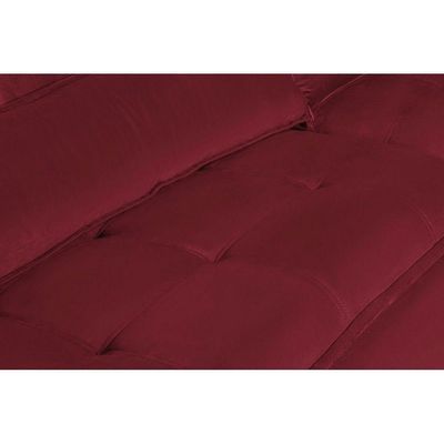 Sofá 6 Lugares 2.90 Mt Retrátil E Reclinável Veludo Vermelho