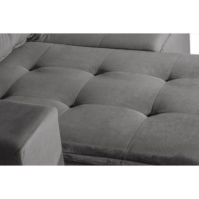 Sofá 3 Lugares 1.90 Mt Com Molas Retrátil E Reclinável Cinza