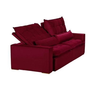 Sofá 5 Lugares 2.50 Mt Retrátil E Reclinável Vermelho